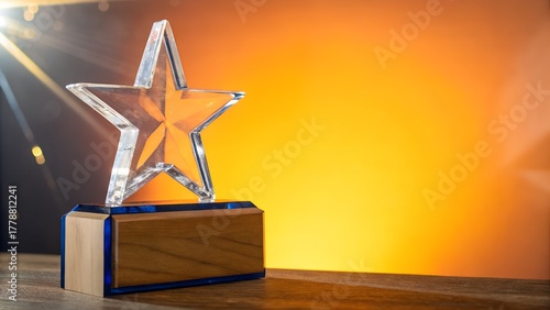 Celebrate achievement with this stunning star award gleaming with pride and inspiring success on a sunlit backdrop perfect for recognizing top performers