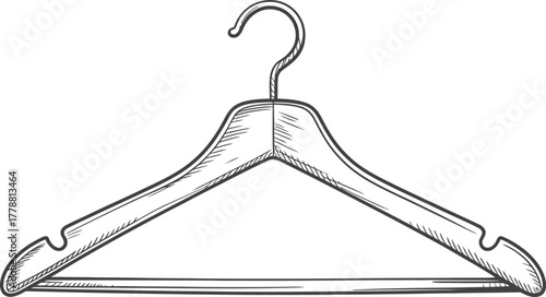 Hand-Drawn Clothes Hanger – Minimalist Fashion Design Element