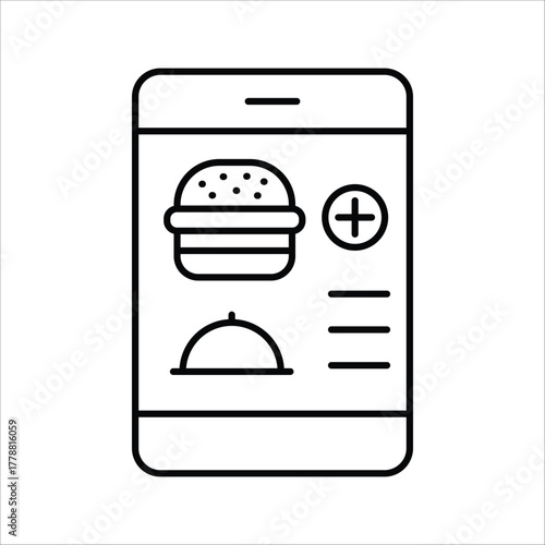 Streamlined digital platform on a smartphone screen, offering effortless food selection, customizable orders, and efficient delivery right to your doorstep