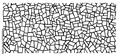 Abstract geometric mosaic pattern vector background cracked stone pavement texture