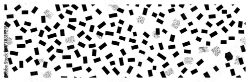 Abstract seamless pattern with chaotic geometric shapes vector background modern Memphis style confetti texture