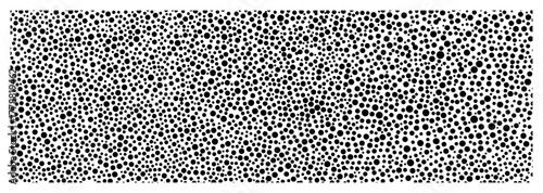 Dense stipple dot pattern black and white random halftone seamless vector background