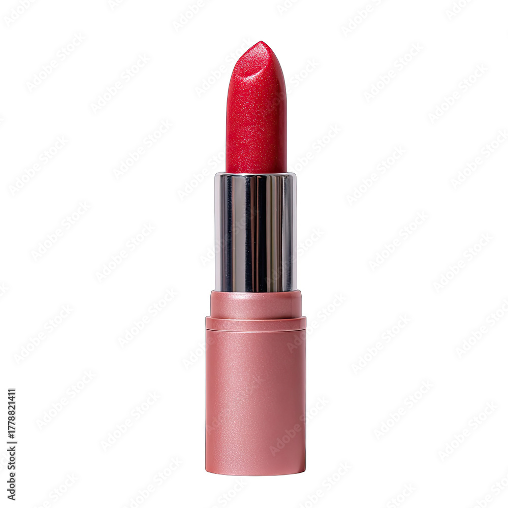 Obraz premium Close-up of a pink-cased lipstick