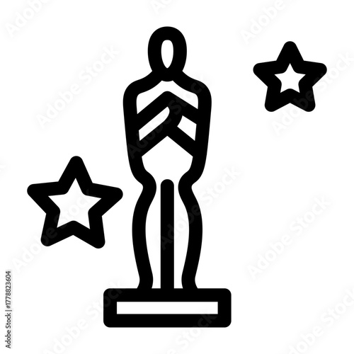 Oscar Award Vector Line Icon Design