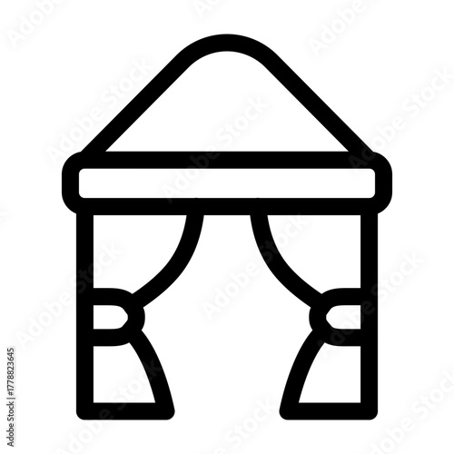 Cabana Vector Line Icon Design