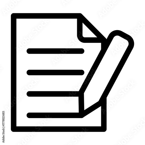 Notepad Vector Line Icon Design