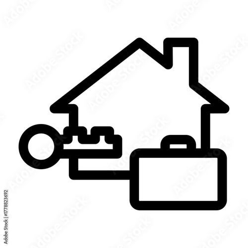 Vacation Rentals Vector Line Icon Design