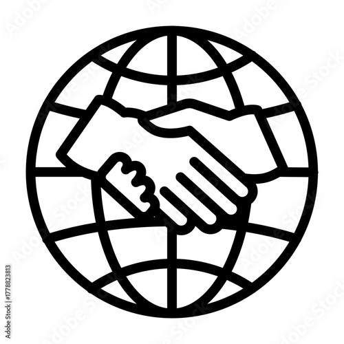 Global Partners Vector Line Icon Design