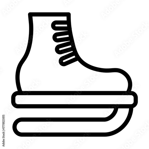 Ice Skate Vector Line Icon Design