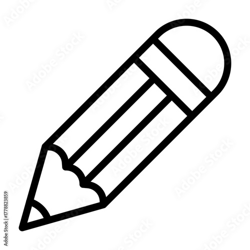Pencil Vector Line Icon Design
