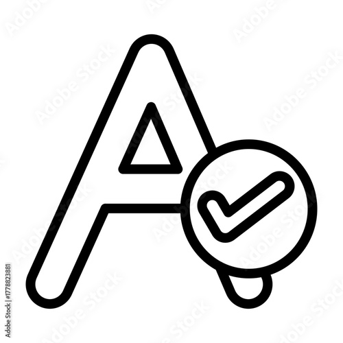 Spell Check Vector Line Icon Design