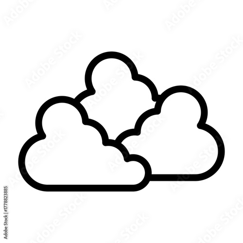 Multi Cloud Vector Line Icon Design