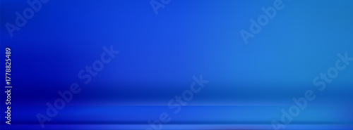 Blue navy studio room. Limbo dark background. Abstract 3d backdrop for product presentation. Minimal wall scene. Showcase, promotion display. Vector stage mockup illustration