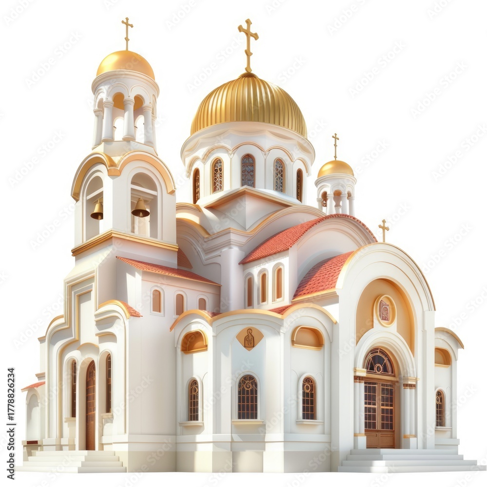 Fototapeta premium 3D model of Church, showcasing its intricate architecture and design.