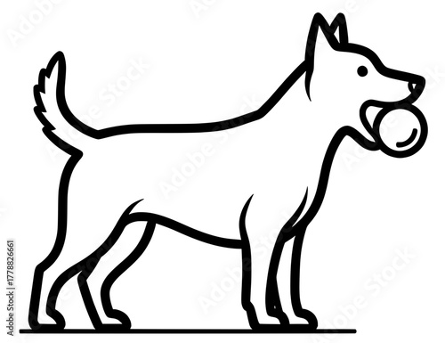 Christmas-themed coloring page featuring a playful dog, surrounded by holiday decorations and a cheerful atmosphere, perfect for seasonal creativity and relaxation