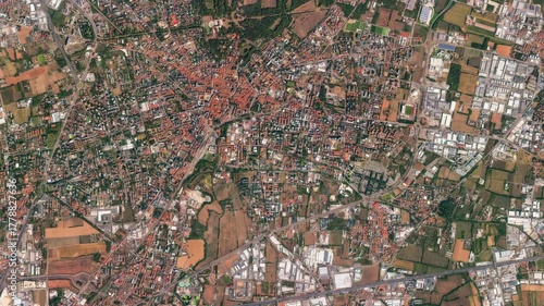 aerial drone flight to the monza racetrack, Autodromo Nazionale Monza