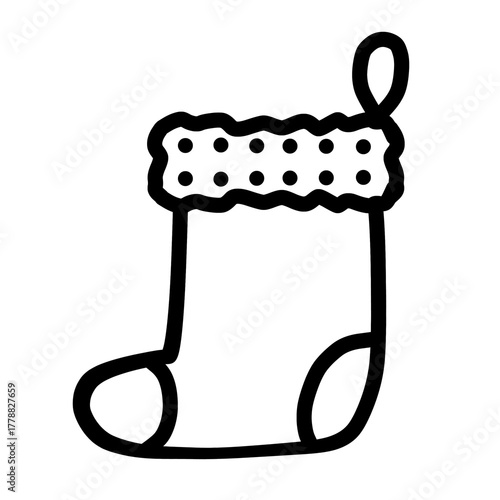 Christmas stocking outline element png