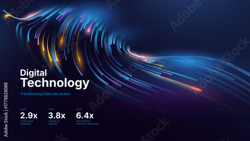 Big Data Flow AI Dots Particles Background. Digital Neural Network. Concept of Artificial Intelligence Technology Machine Deep Learning. Digital Communication. Science Technology Vector.