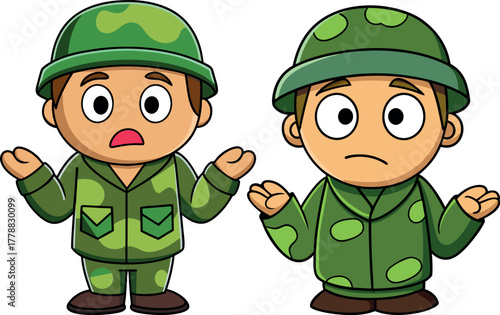  soldier boy cartoon, army kid vector, children in uniform, patriotic child illustration, military training art, brave soldier character, army style costume, national pride clipart, young cadet design