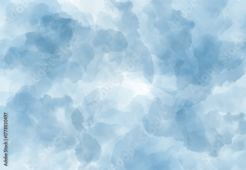 Abstract watercolor background a serene blend of blue hues, creating a calming and dreamy atmosphere, ideal for adding depth and texture to designs