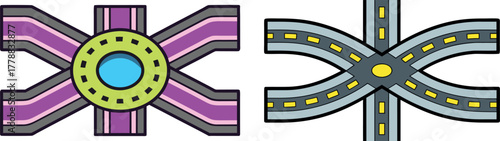 highway road vector, infrastructure illustration, modern road design, transportation concept art, city road network, traffic system clipart, futuristic city highway, bridge connection art, travel rout