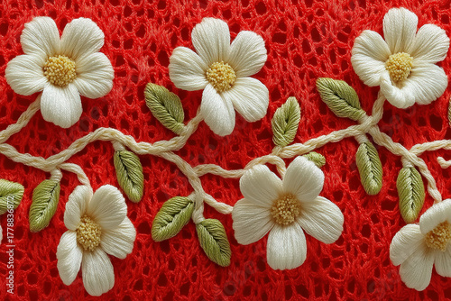 Delicate white crochet patt...