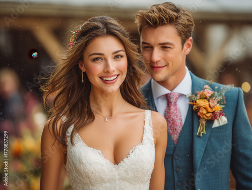 falling wedding confetti
