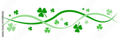 Pattern with clover leaves on a white background. St. Patrick's Day