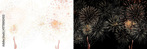 Fotografie Festive fireworks on a transparent background