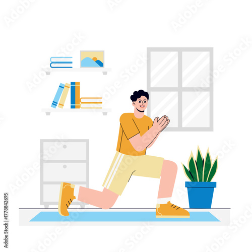 Man doing yoga exercise Illustration