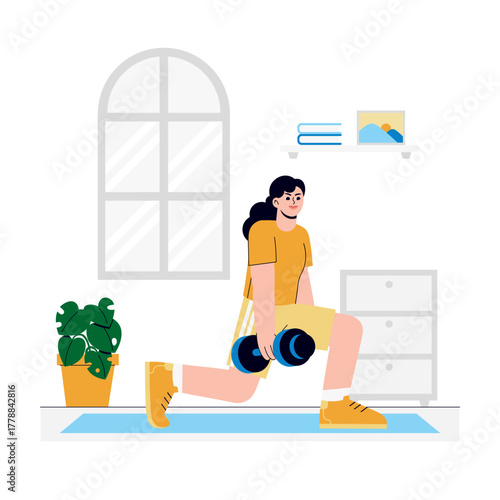 Weightlifting at home Illustration