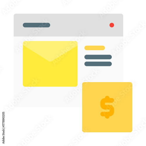 Online finance Service.  This is a vector single icon with a flat style. Suitable for any purpose, such as website design, mobile app design, logo design, pattern design, etc.