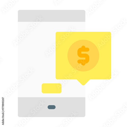  notification Payment.  This is a vector single icon with a flat style. Suitable for any purpose, such as website design, mobile app design, logo design, pattern design, etc.