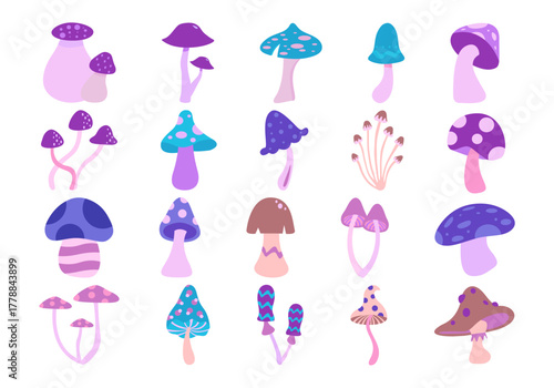 Cartoon Fantasy Mushroom Illustration Element