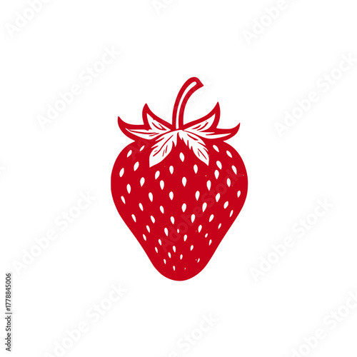 Strawberry vector. Red berry icon 