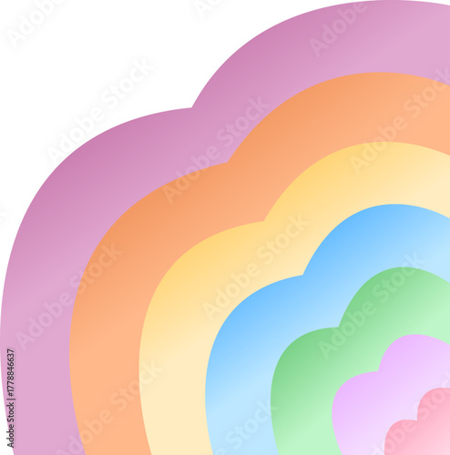 Seasonal Heart Layers – Four Seasons Gradient Heart Background, Cute Pastel Abstract Pattern