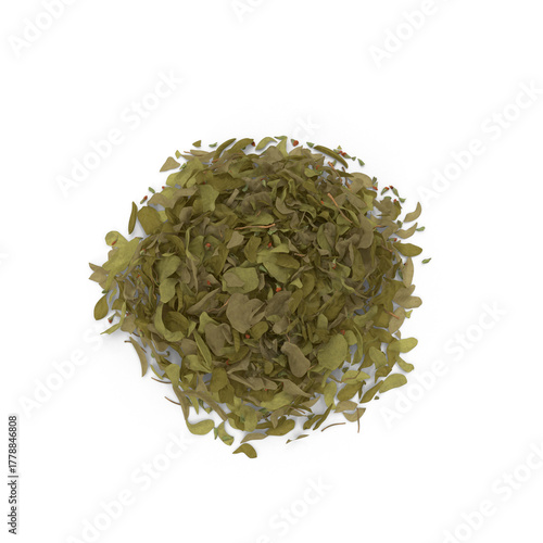 Pile of dried oregano leaves isolated on transparent png