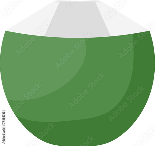 Fresh Young Green Coconut Drink Illustration