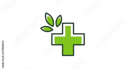 Natural herbal cross medical animation