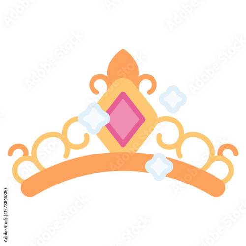 Princess Tiara vector icon. Jewelry icon flat style. perfect use for logo, presentation, website, and more. modern icon design color style