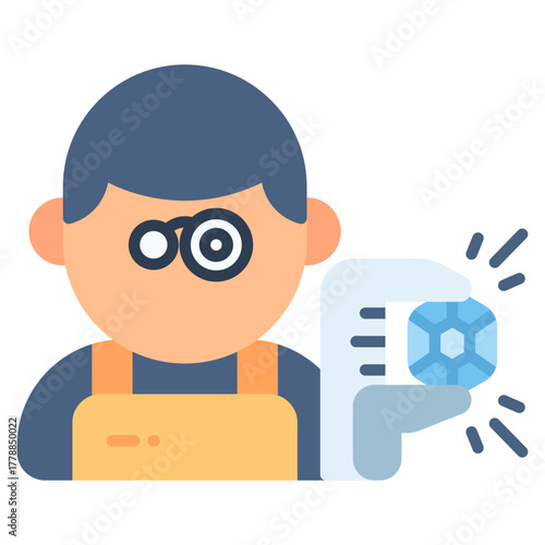 Gem Craftsman Avatar vector icon. Jewelry icon flat style. perfect use for logo, presentation, website, and more. modern icon design color style