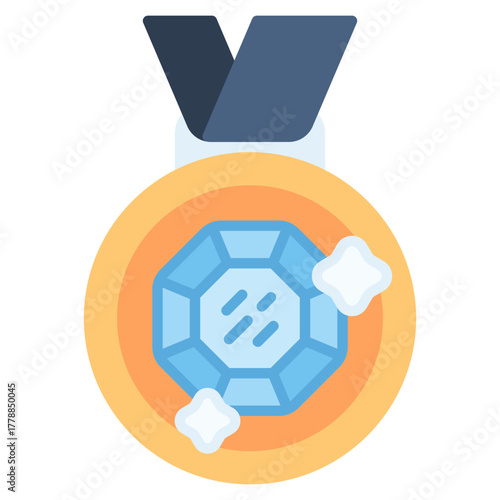 Jewelry Medal vector icon. Jewelry icon flat style. perfect use for logo, presentation, website, and more. modern icon design color style