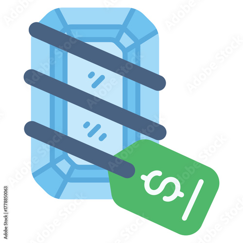 Discount Tag Price Of Diamond vector icon. Jewelry icon flat style. perfect use for logo, presentation, website, and more. modern icon design color style