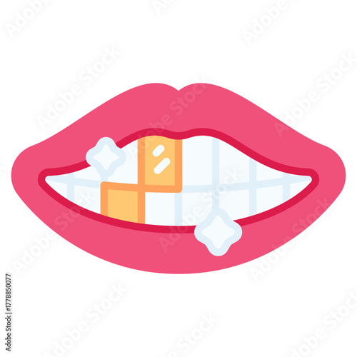 Gold Teeth vector icon. Jewelry icon flat style. perfect use for logo, presentation, website, and more. modern icon design color style