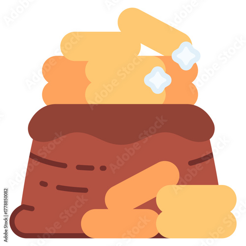 Gold Bag vector icon. Jewelry icon flat style. perfect use for logo, presentation, website, and more. modern icon design color style