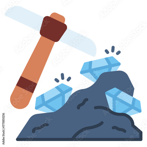 Mining Diamond vector icon. Jewelry icon flat style. perfect use for logo, presentation, website, and more. modern icon design color style