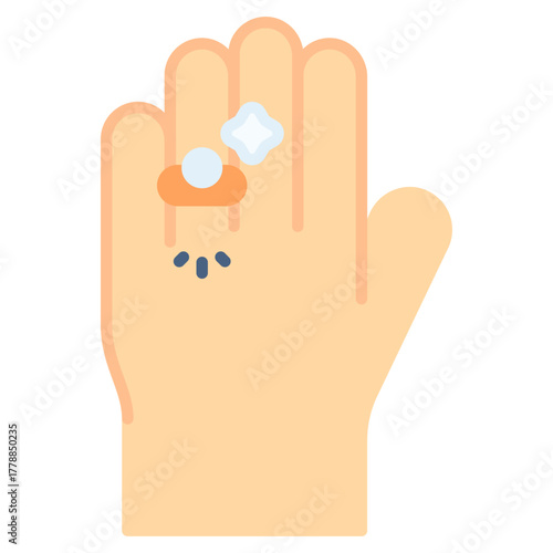 Ring with finger vector icon. Jewelry icon flat style. perfect use for logo, presentation, website, and more. modern icon design color style