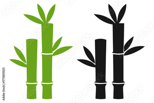 Lucky bamboo silhouette vector illustration isolated on white background
