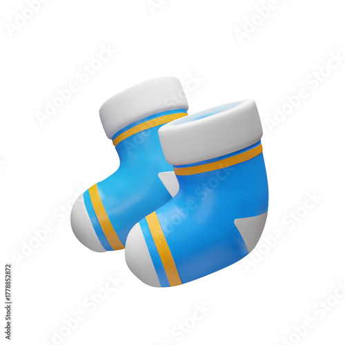 3D illustration of a winter hat with the Aruban flag. Festive national symbol for Christmas and holidays. Beanie icon isolated on white background