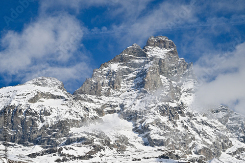 Cervinia ski area in Valle d’Aosta region in Italy